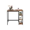 Industrial Bar Table with Storage Shelves Rustic Brown